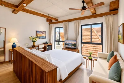 Deluxe-Doppel- oder Zweibettzimmer mit Stadtblick — Nexus House Retreat Xuan Thuy - Near Thao Dien Metro & Landmark 81